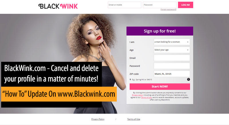 black wink delete profile